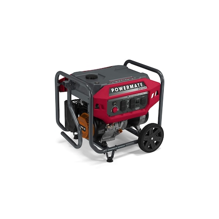 Powermate Portable Generator, Gasoline, 6,000 W Rated, 7,500 W Surge, Recoil Start, 120/240V AC, 50/25 A P0081600